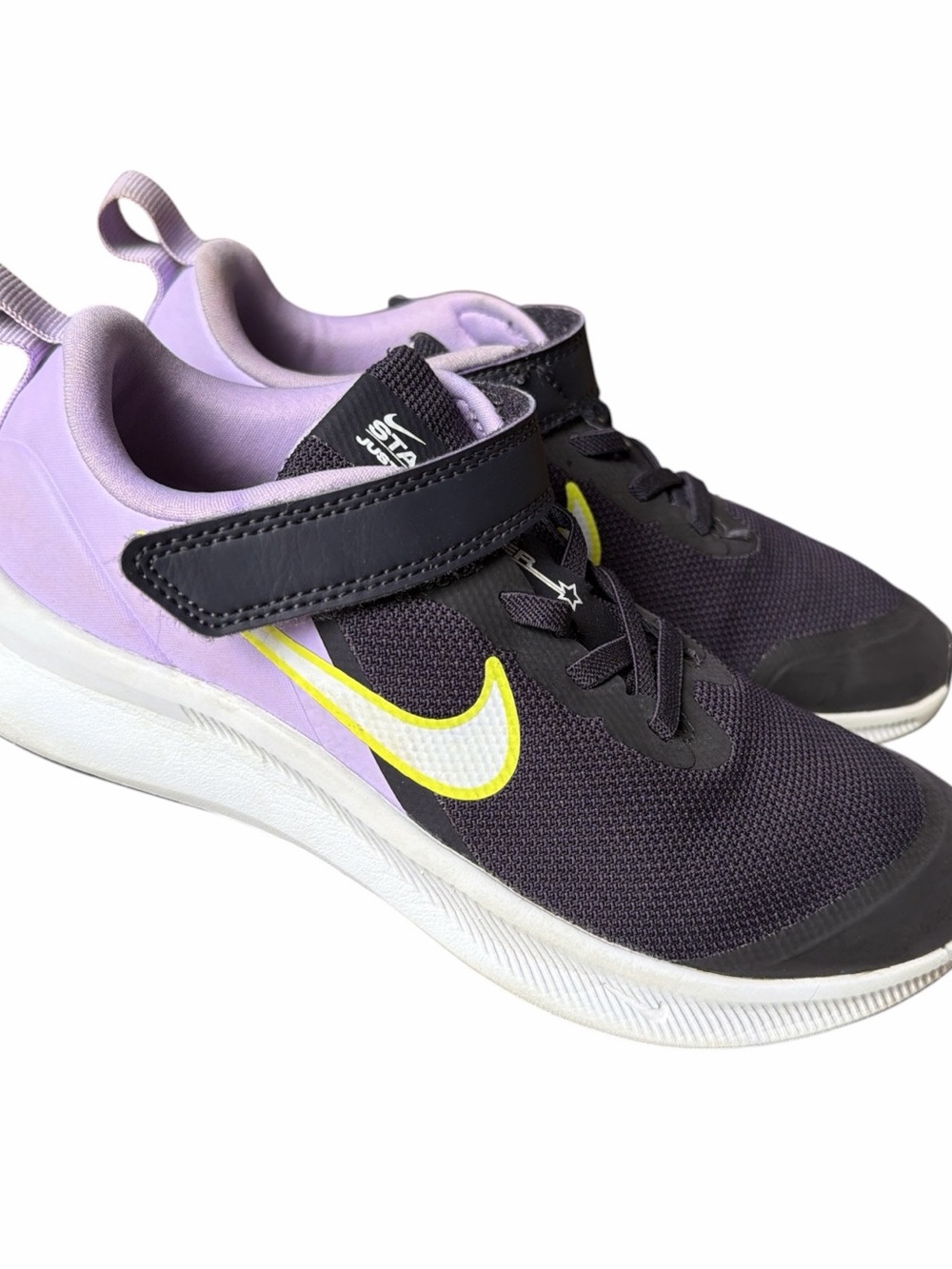 Nike Star Runner Little Kids Girls Purple Yellow Athletic Shoes Sneakers, Sz 2.5